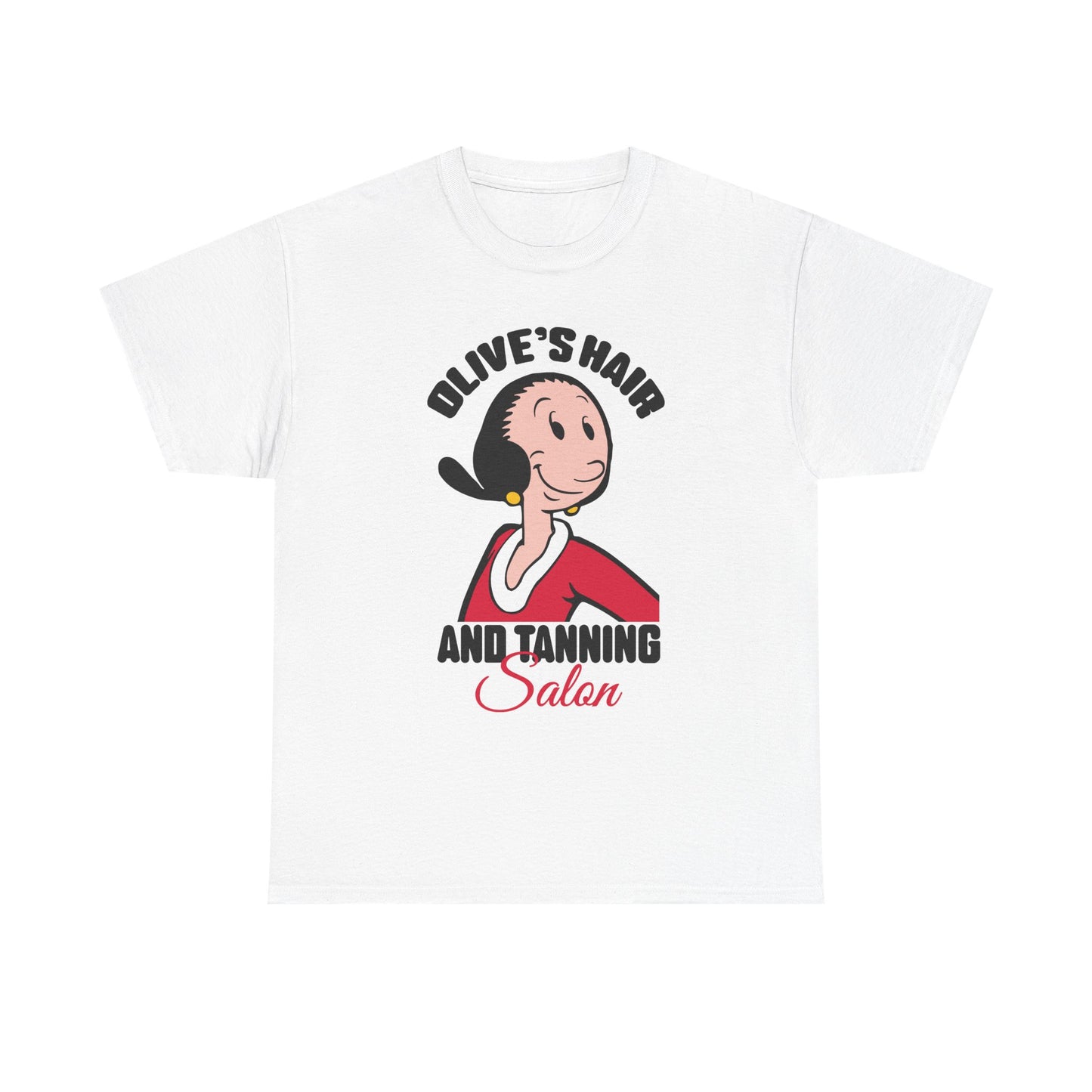 Olive's Hair and Tanning Salon Shirt - Funny Retro Parody Graphic Tee