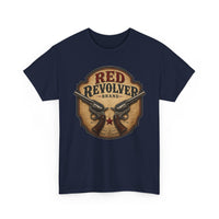 Red Revolver Graphic T-Shirt — Retro Western Guns Emblem