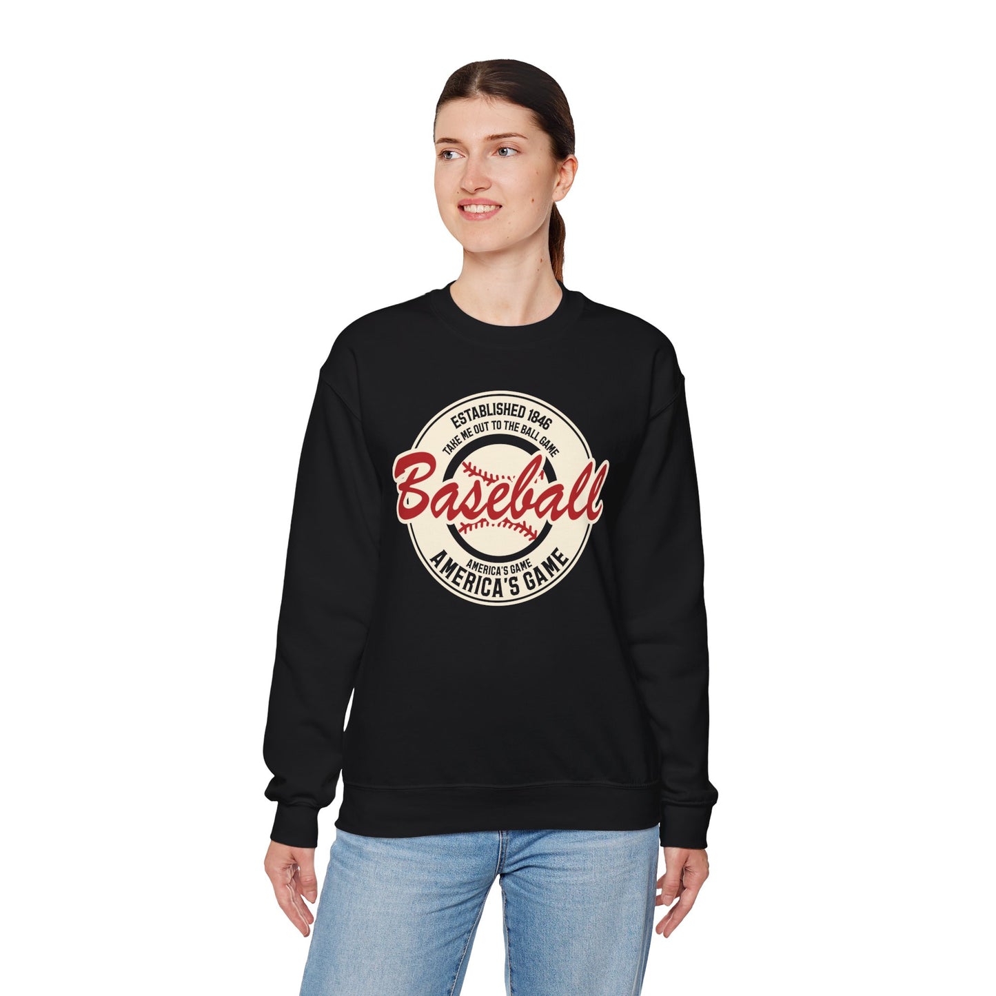 Vintage America's Game Sweatshirt - Classic Baseball Fan Crewneck