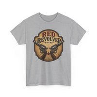 Red Revolver Graphic T-Shirt — Retro Western Guns Emblem