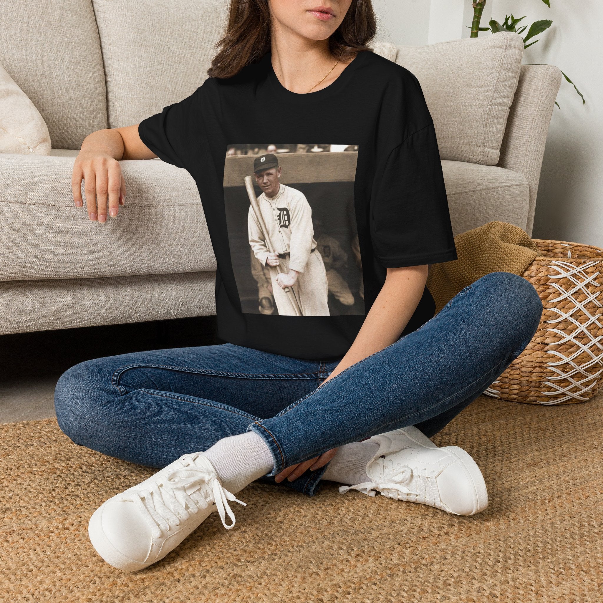 Vintage Baseball Photo T-Shirt — Classic Detroit Tigers Player Portrait