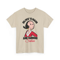 Olive’s Hair & Tanning Salon T-Shirt — Vintage Olive Oyl Cartoon Tee