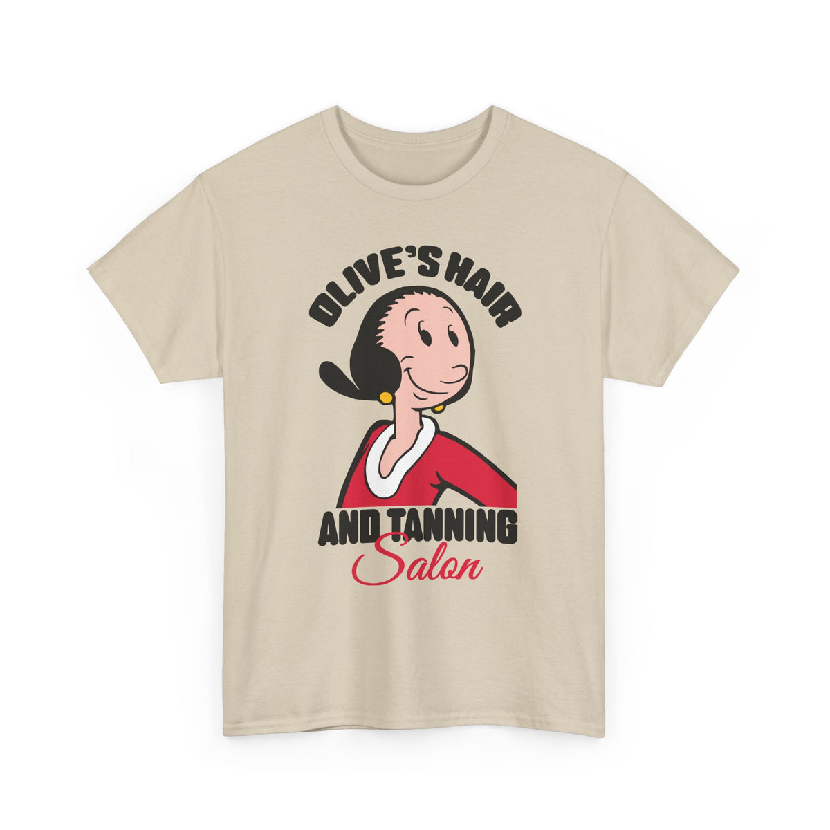 Olive’s Hair & Tanning Salon T-Shirt — Vintage Olive Oyl Cartoon Tee