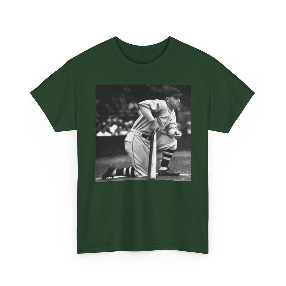 Vintage Baseball Photo T-Shirt – Classic Kneeling Player Graphic Tee
