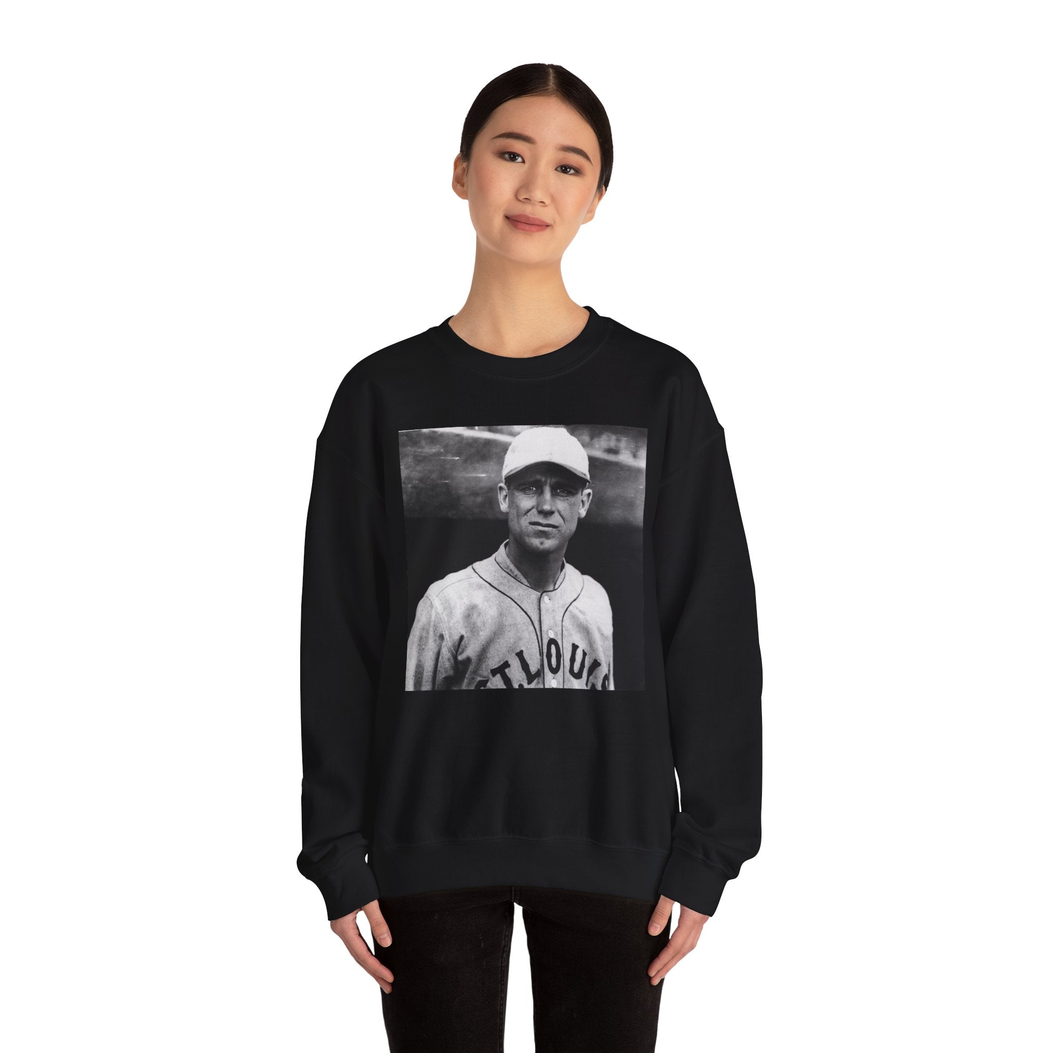 Vintage Baseball Player Sweatshirt - Classic Sports Graphic Crewneck
