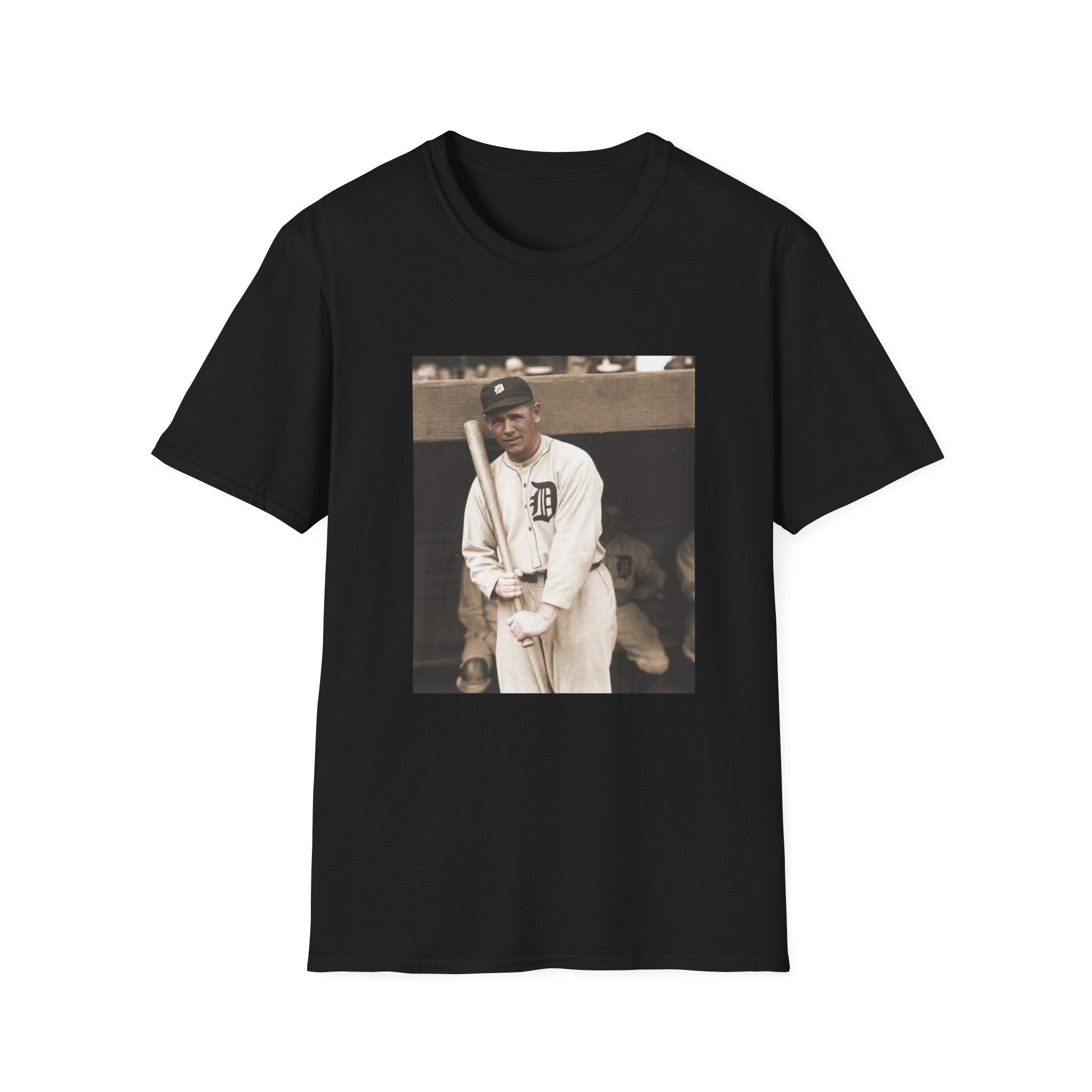 Vintage Baseball Photo T-Shirt — Classic Detroit Tigers Player Portrait