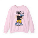 I Had 3 RBIs In the World Series Funny Baseball Fan Retro Cartoon Graphic Sweatshirt