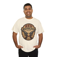 Red Revolver Graphic T-Shirt — Retro Western Guns Emblem