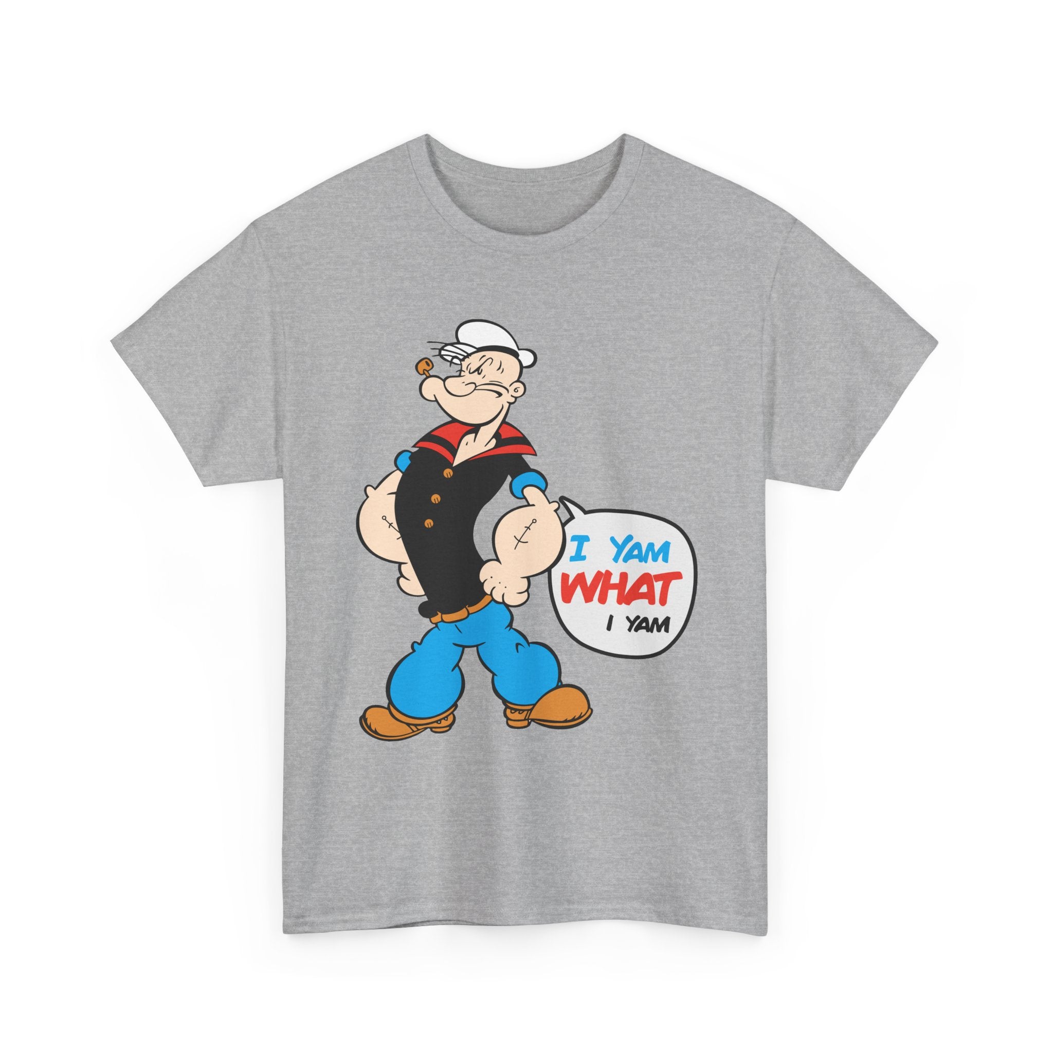Popeye "I Yam What I Yam" Funny Cartoon Graphic T-Shirt