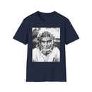 Baseball Catcher Portrait T-Shirt — Vintage Black & White Sports Tee