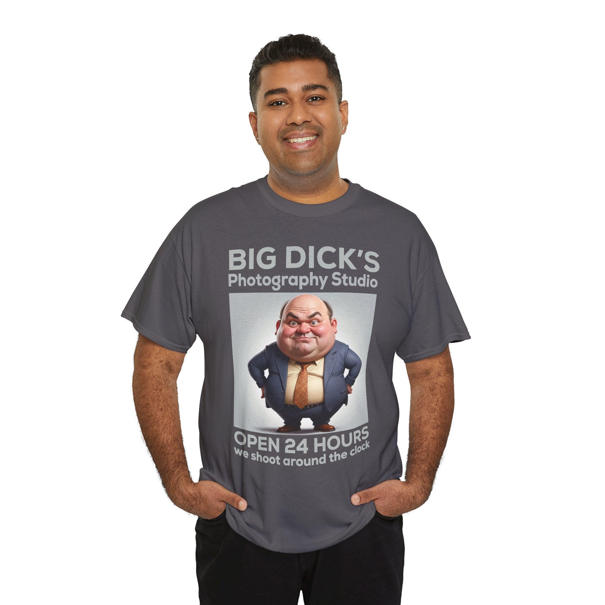 Big Dick's Photography Studio T-Shirt — Funny Novelty Graphic Tee (Open 24 Hours)