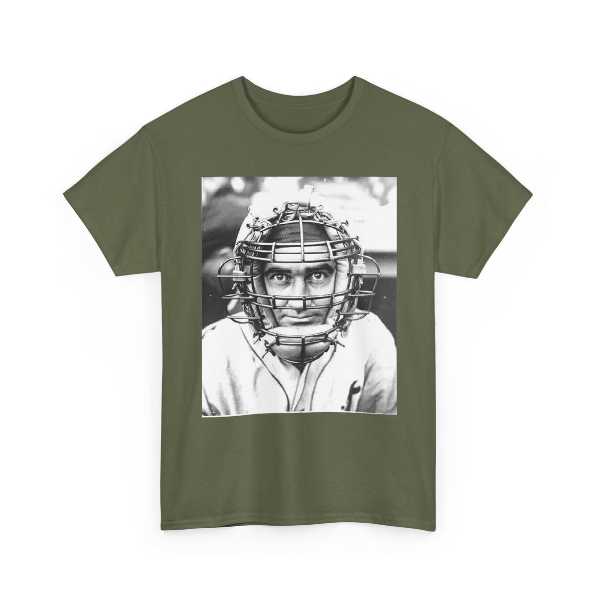 Vintage Baseball Catcher Portrait T-Shirt – Sports Tee