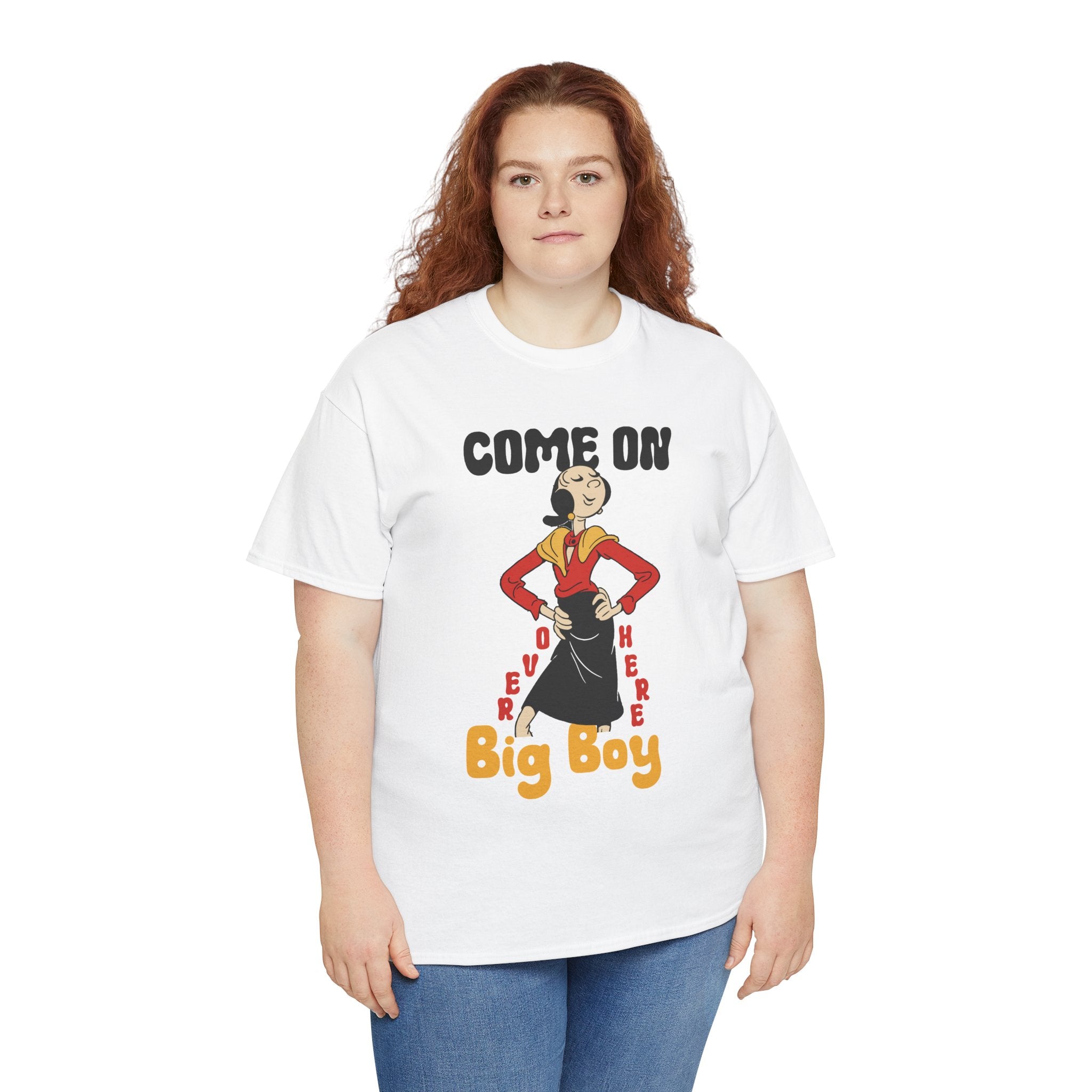 Come On Over Here Big Boy Tee — Retro Pin-Up Graphic T-Shirt