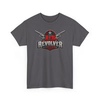 Red Revolver Graphic Tee — Retro Western Guns Logo T-Shirt