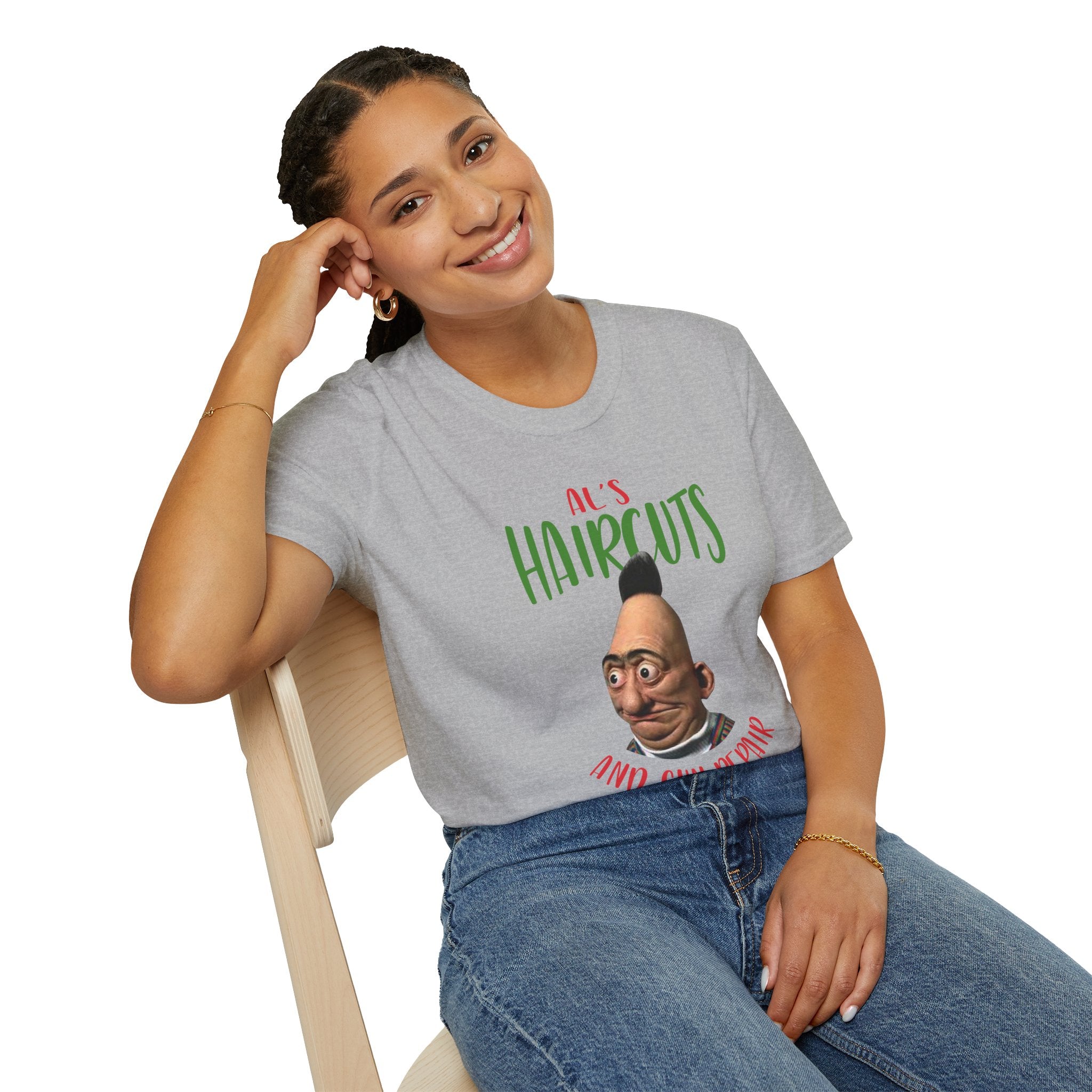 T-Shirt — "Al's Haircuts" Barber Shop Funny Graphic Tee