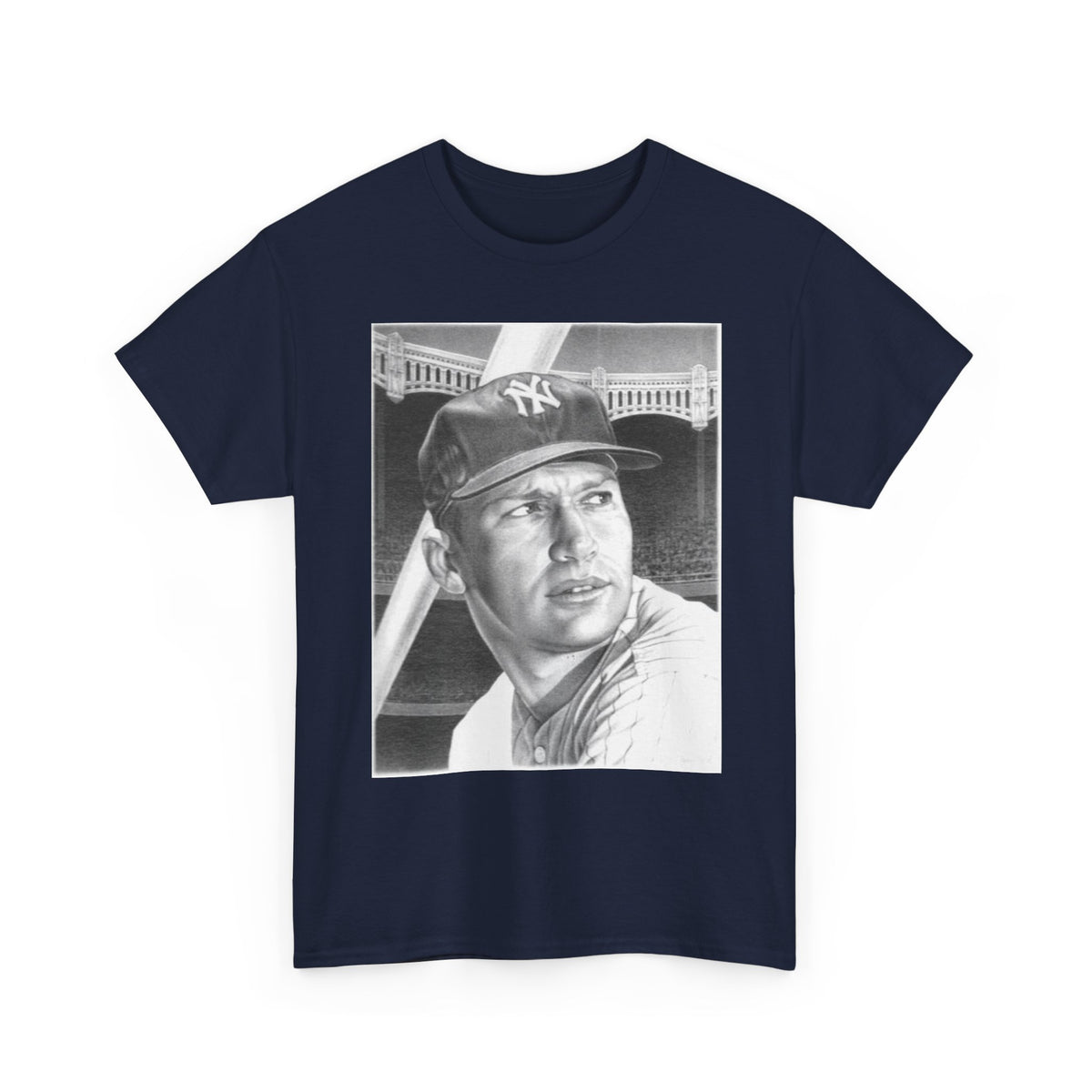 Vintage Baseball Portrait T-Shirt – Classic Retro Player Tee