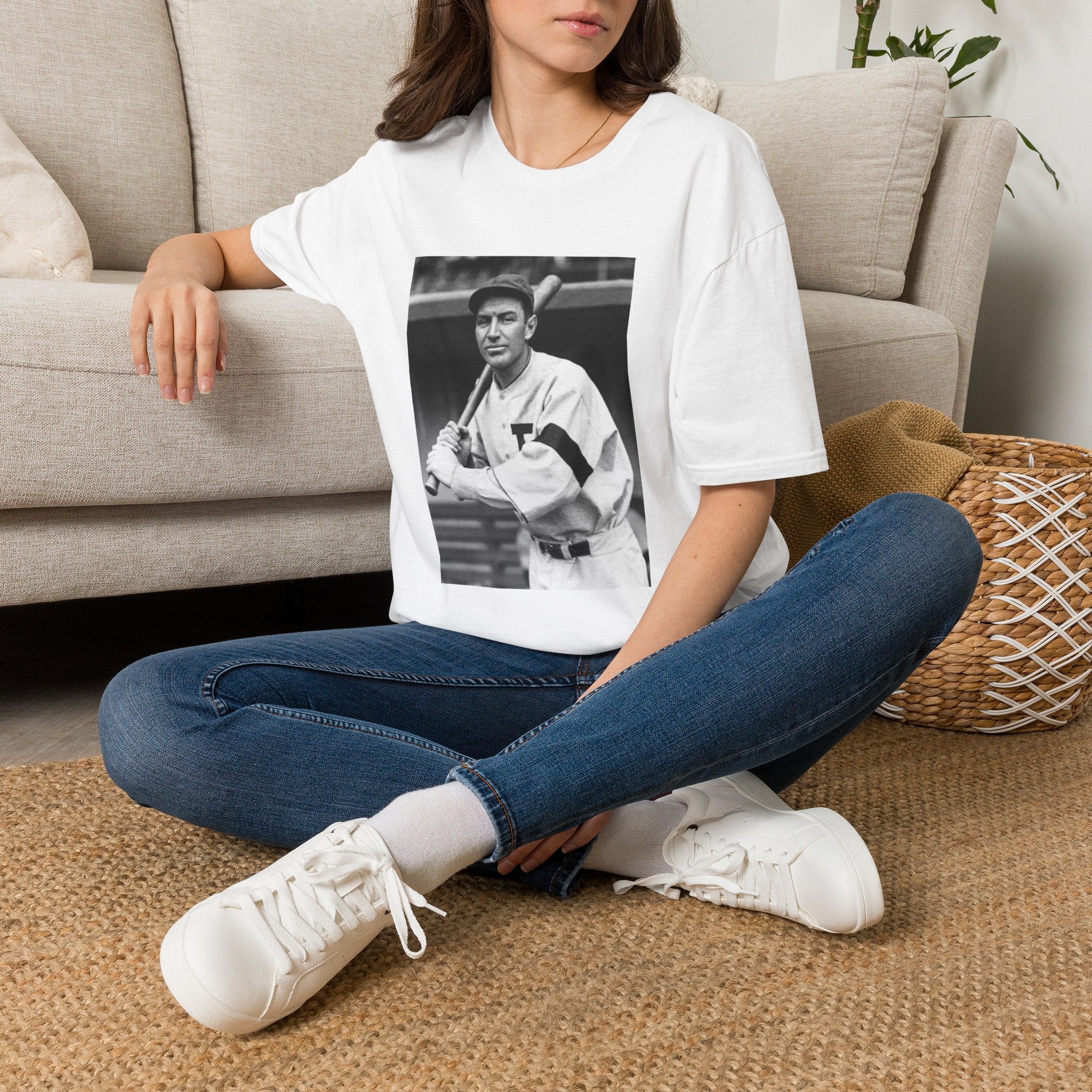 Vintage Baseball Player Photo T-Shirt