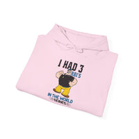 I Had 3 RBIs In the World Series Funny Baseball Fan Retro Cartoon Graphic Hoodie