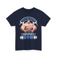 Gym T-Shirt — "Strong & Unstoppable: Built by the Gym" Muscle Fitness Tee