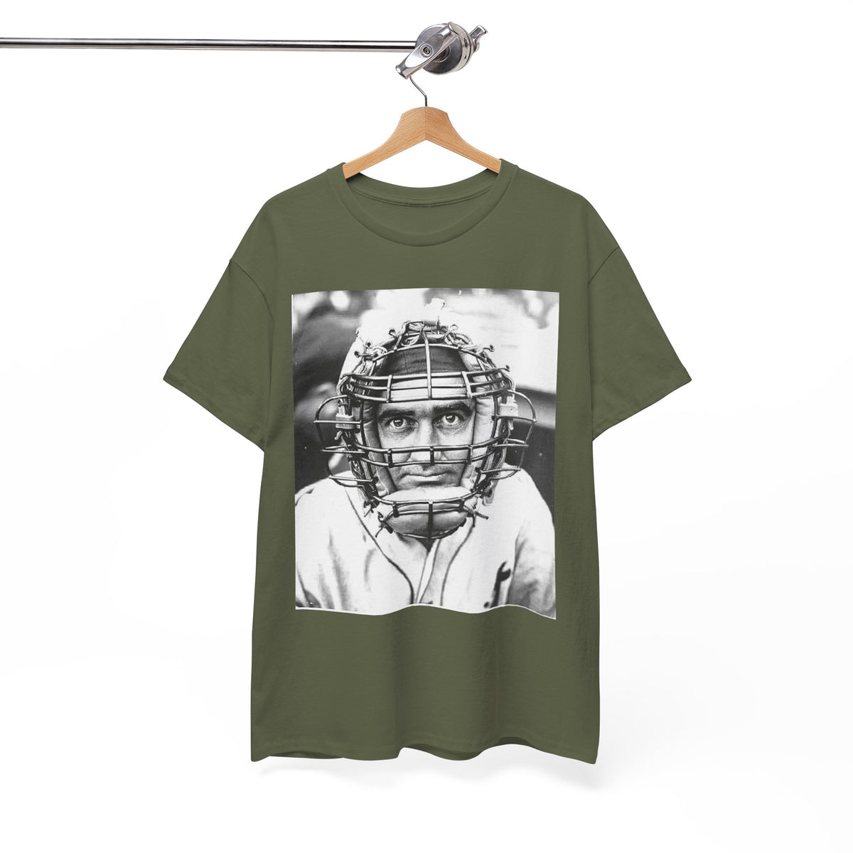 Vintage Baseball Catcher Portrait T-Shirt – Sports Tee