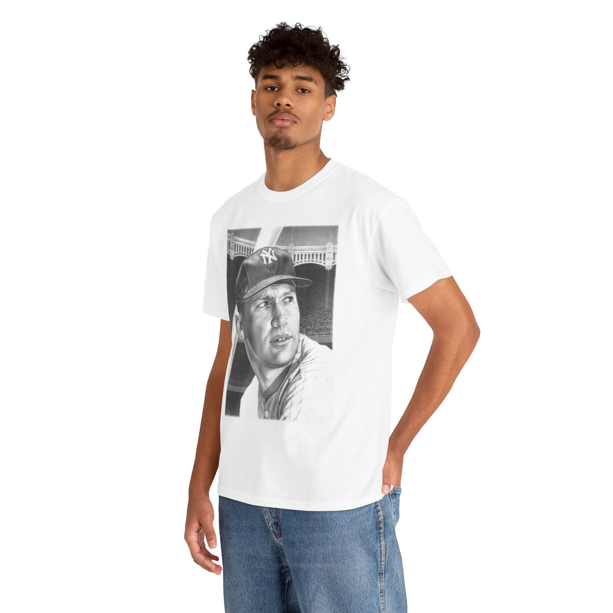Vintage Baseball Portrait T-Shirt – Classic Retro Player Tee