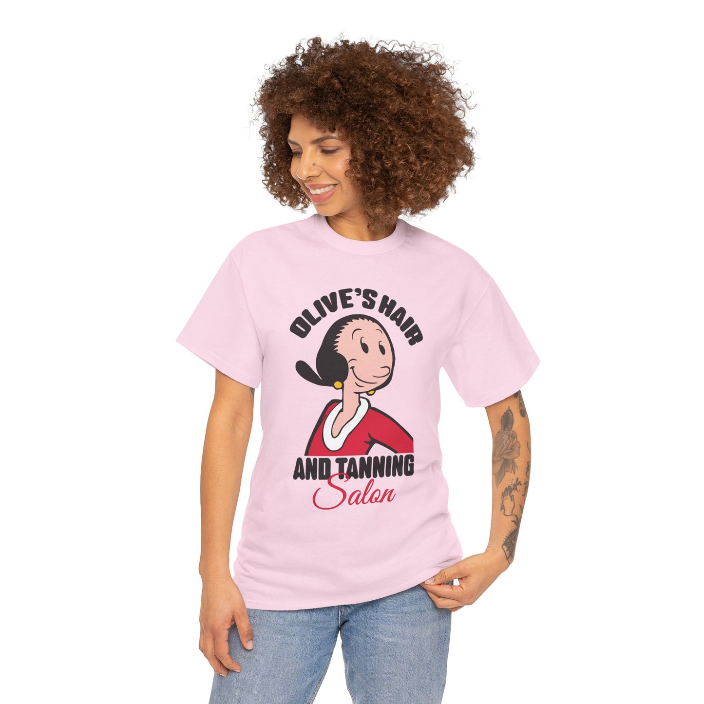 Olive's Hair and Tanning Salon Shirt - Funny Retro Parody Graphic Tee