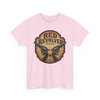 Red Revolver Graphic T-Shirt — Retro Western Guns Emblem