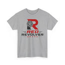 Red Revolver Logo Tee — Retro Gun Cylinder Graphic T-Shirt