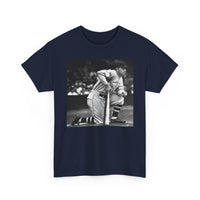 Vintage Baseball Photo T-Shirt – Classic Kneeling Player Graphic Tee