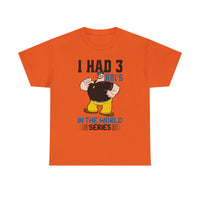I Had 3 RBIs In the World Series Shirt - Funny Baseball Fan Graphic Tee