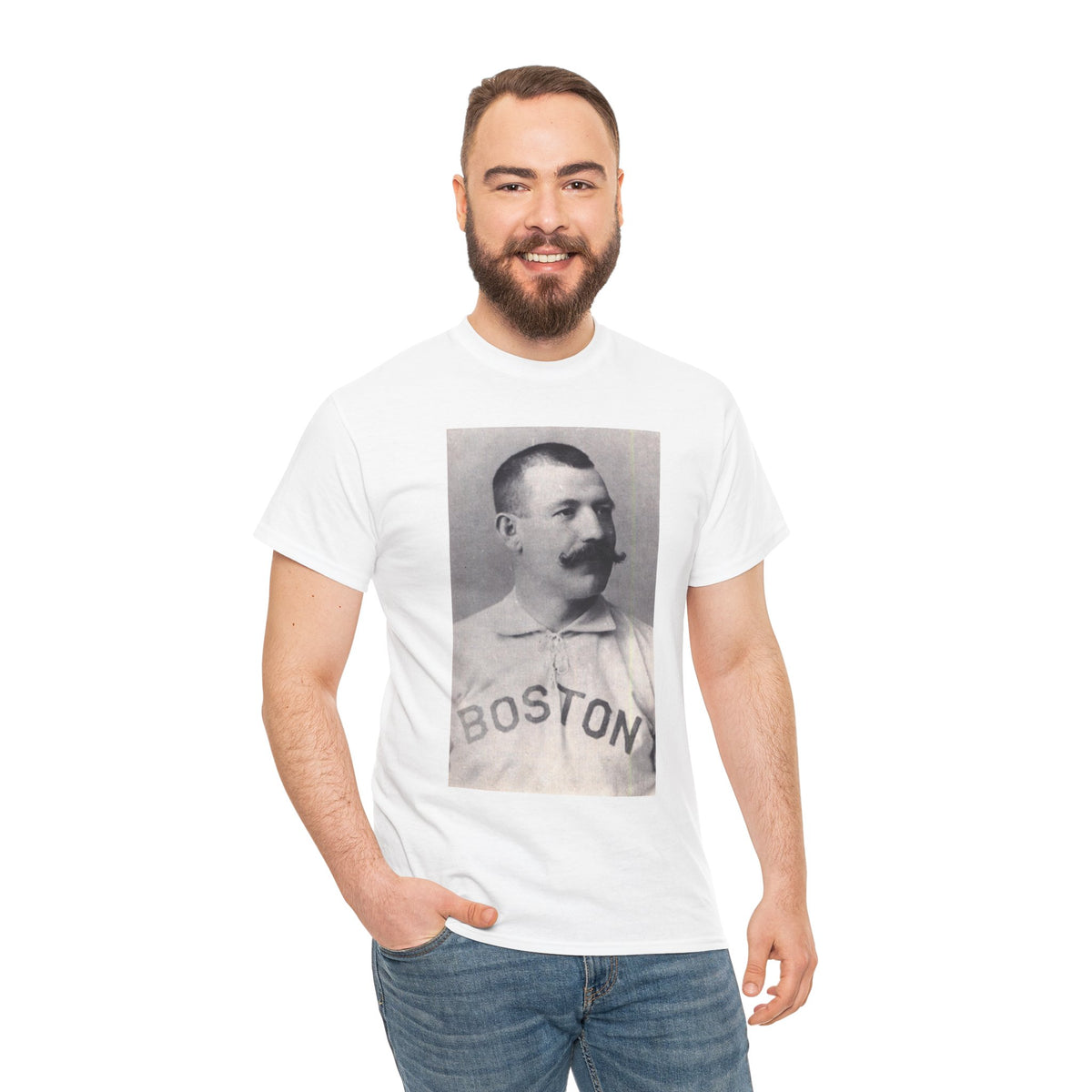 Vintage Boston Baseball Portrait T-Shirt – Retro Classic Baseball Graphic Tee