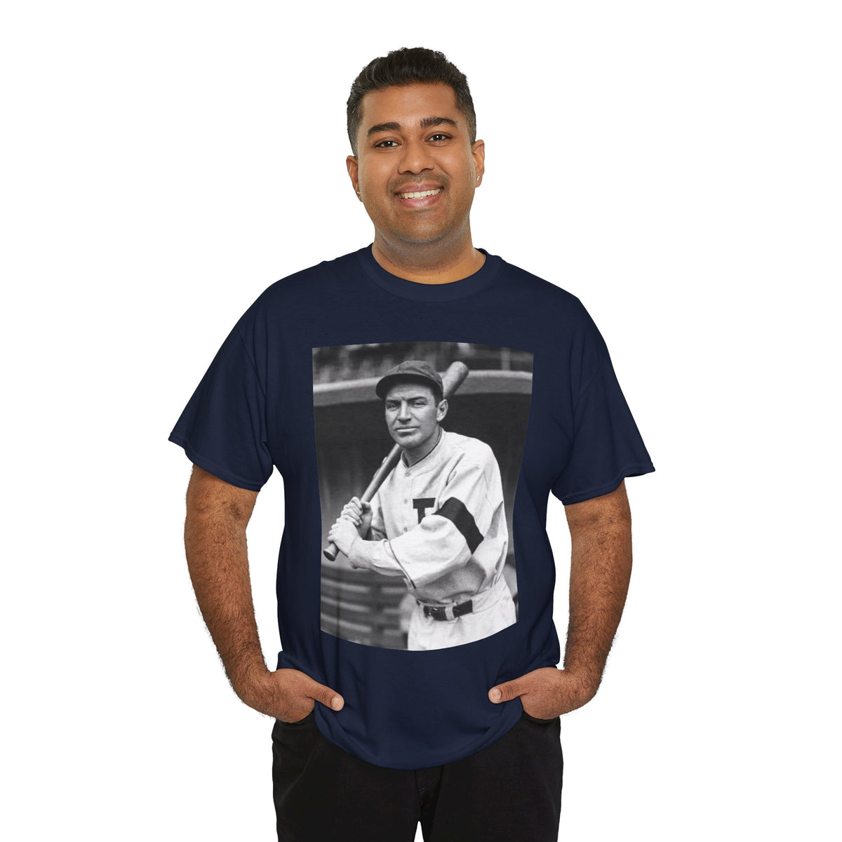 Retro Baseball Player T-Shirt - Old School Black & White Classic Legend Tee