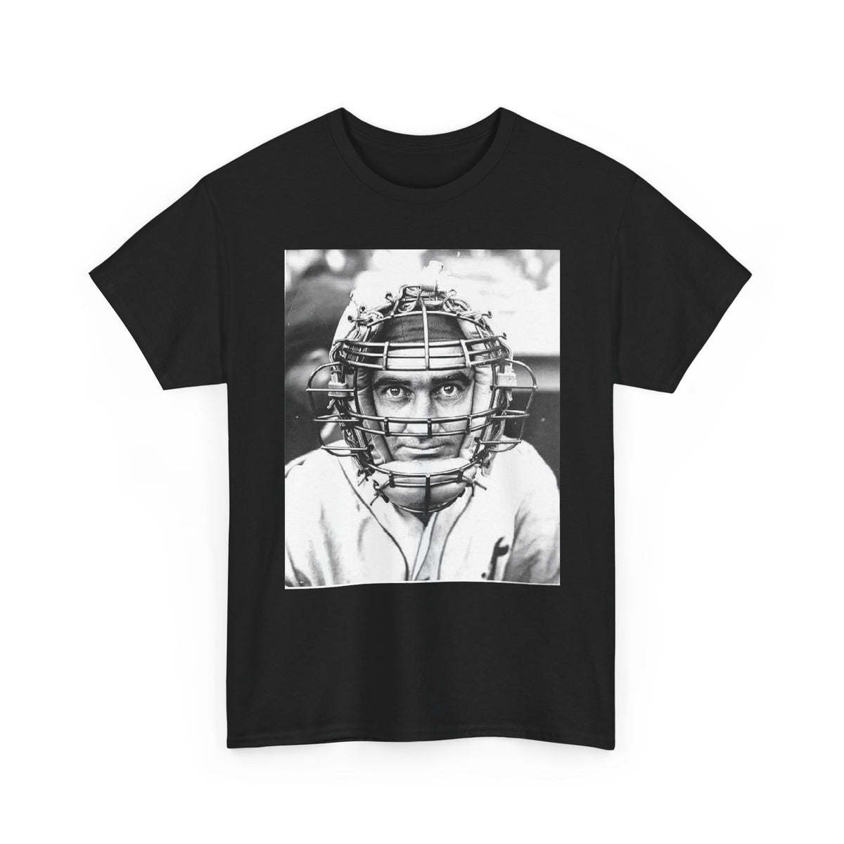 Vintage Baseball Catcher Portrait T-Shirt – Sports Tee