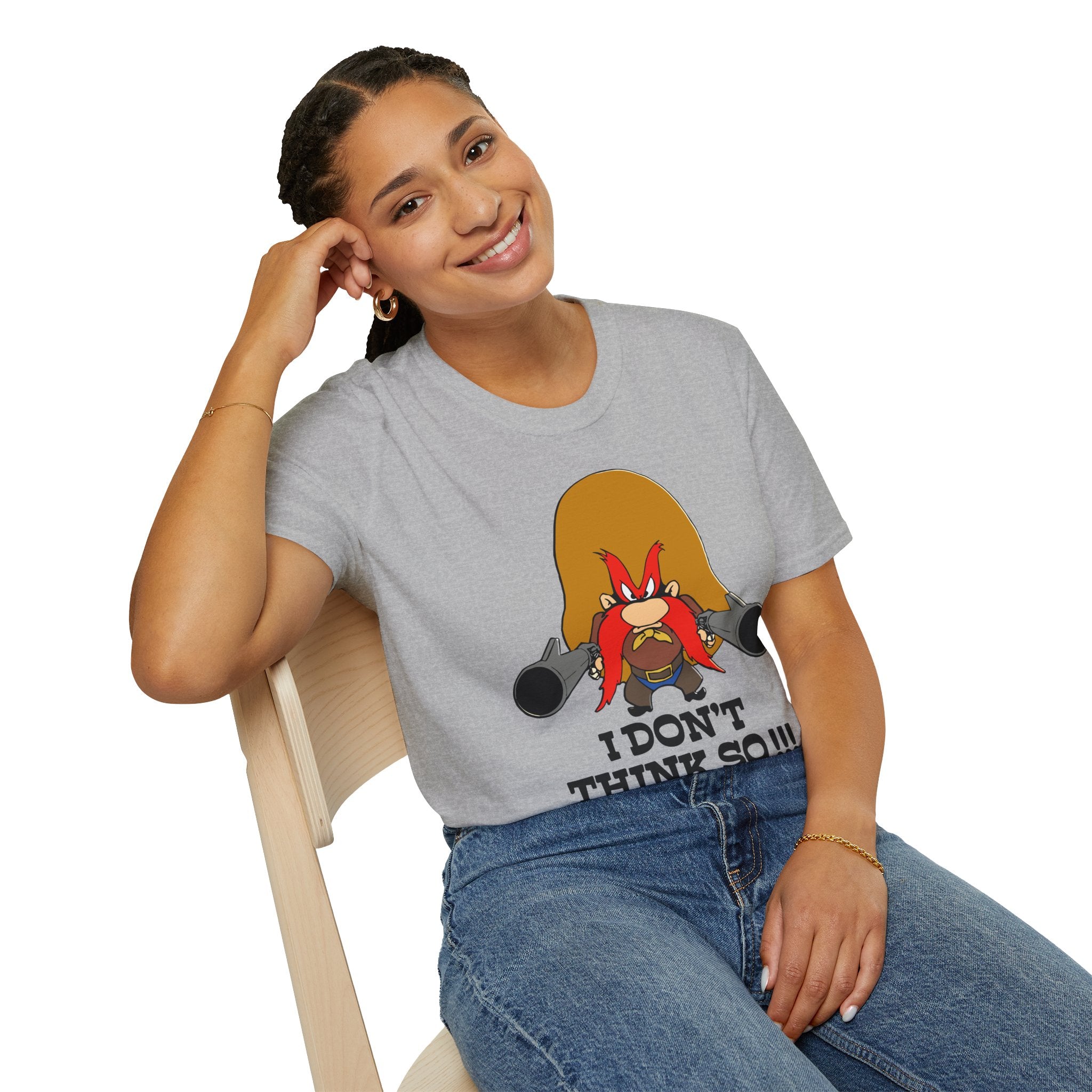 T-Shirt — 'I DON'T THINK SO!!!' Cartoon Character Graphic Tee