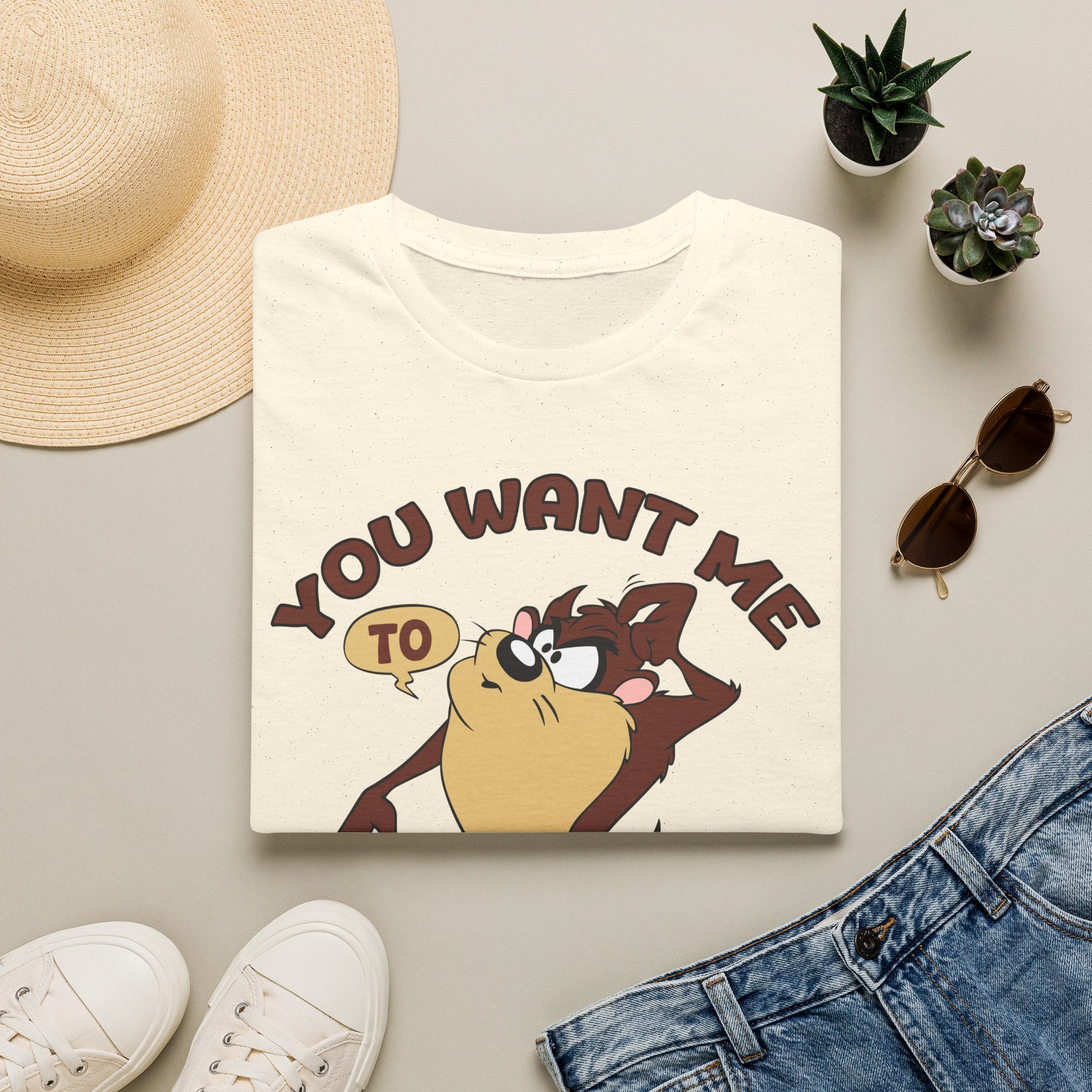 T-Shirt — Vintage Taz 'You Want Me To Do What?' Cartoon Graphic Tee