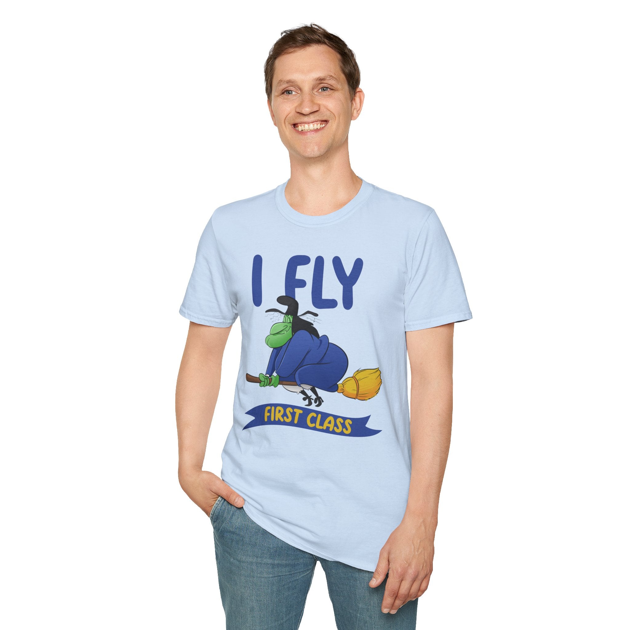 I Fly First Class T‑Shirt — Funny Travel Graphic Tee