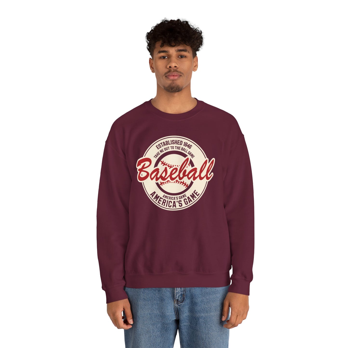 Vintage America's Game Sweatshirt - Classic Baseball Fan Crewneck