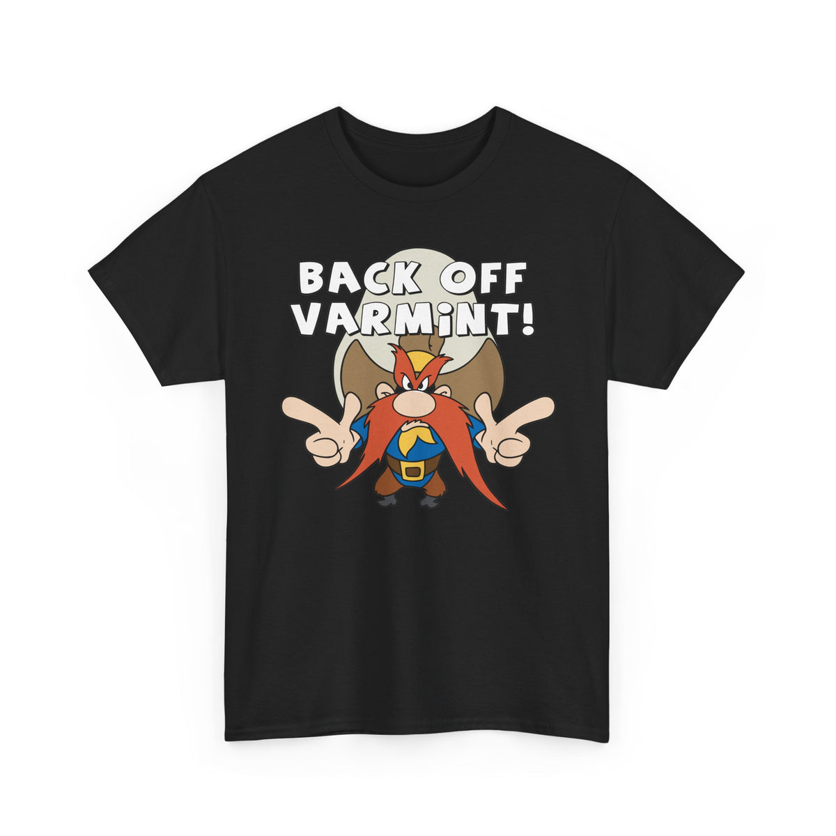 Back Off Varmint! Cartoon Tee — Funny Retro Outlaw Graphic T-Shirt