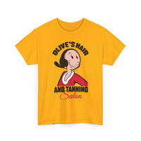Olive’s Hair & Tanning Salon T-Shirt — Vintage Olive Oyl Cartoon Tee