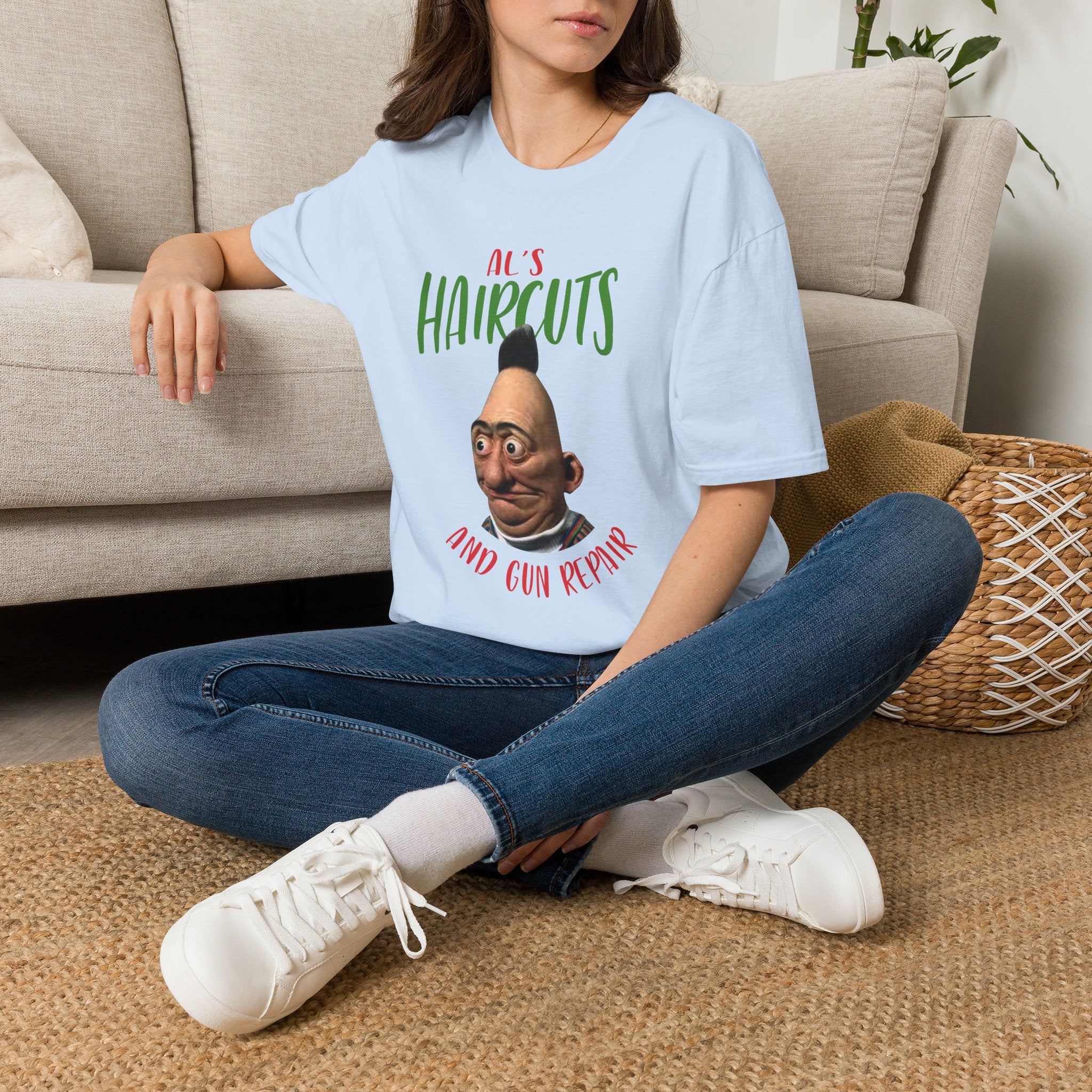 T-Shirt — "Al's Haircuts" Barber Shop Funny Graphic Tee