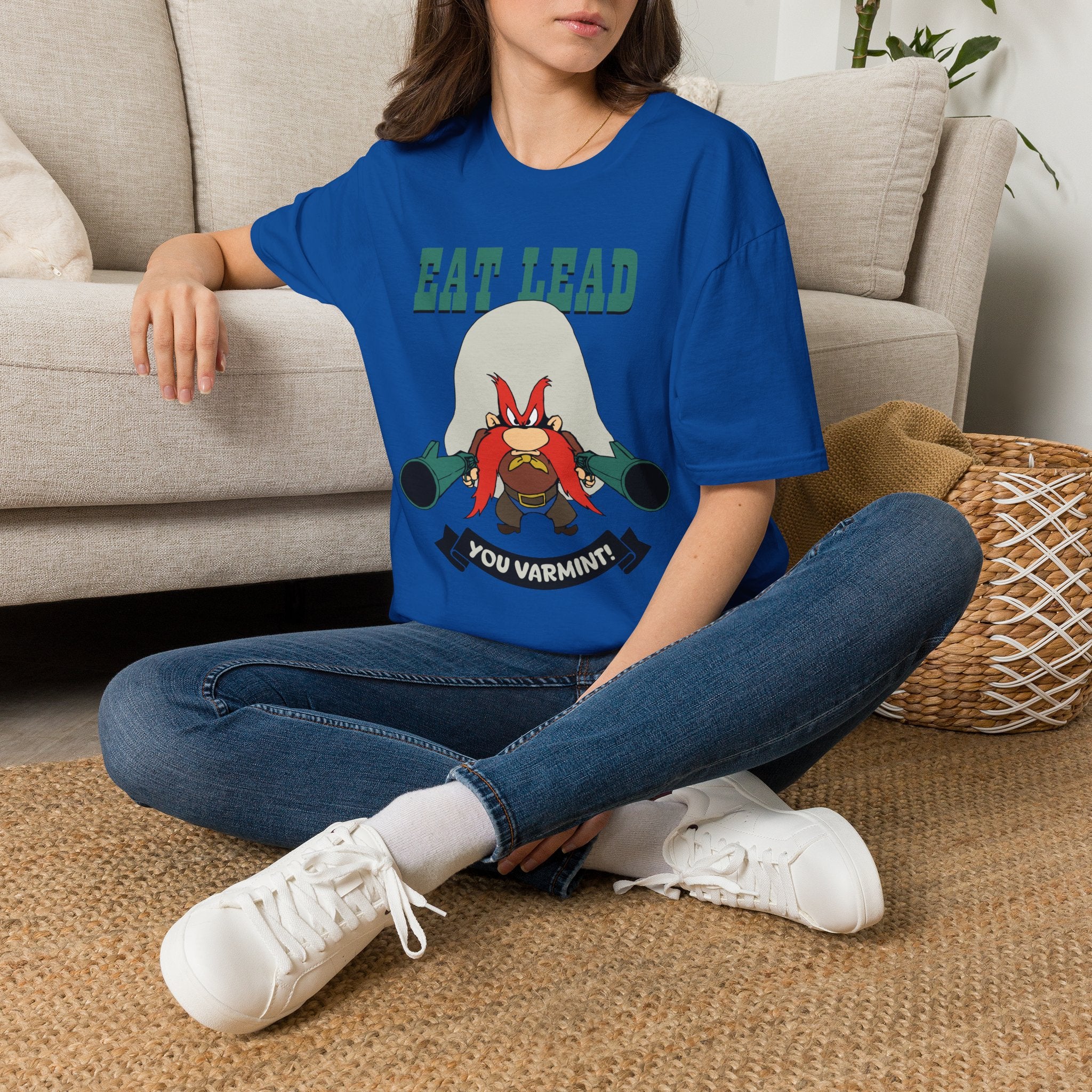 Eat Lead Looney Tunes T-Shirt — Yosemite Sam 'You Varmint' Retro Cartoon Tee