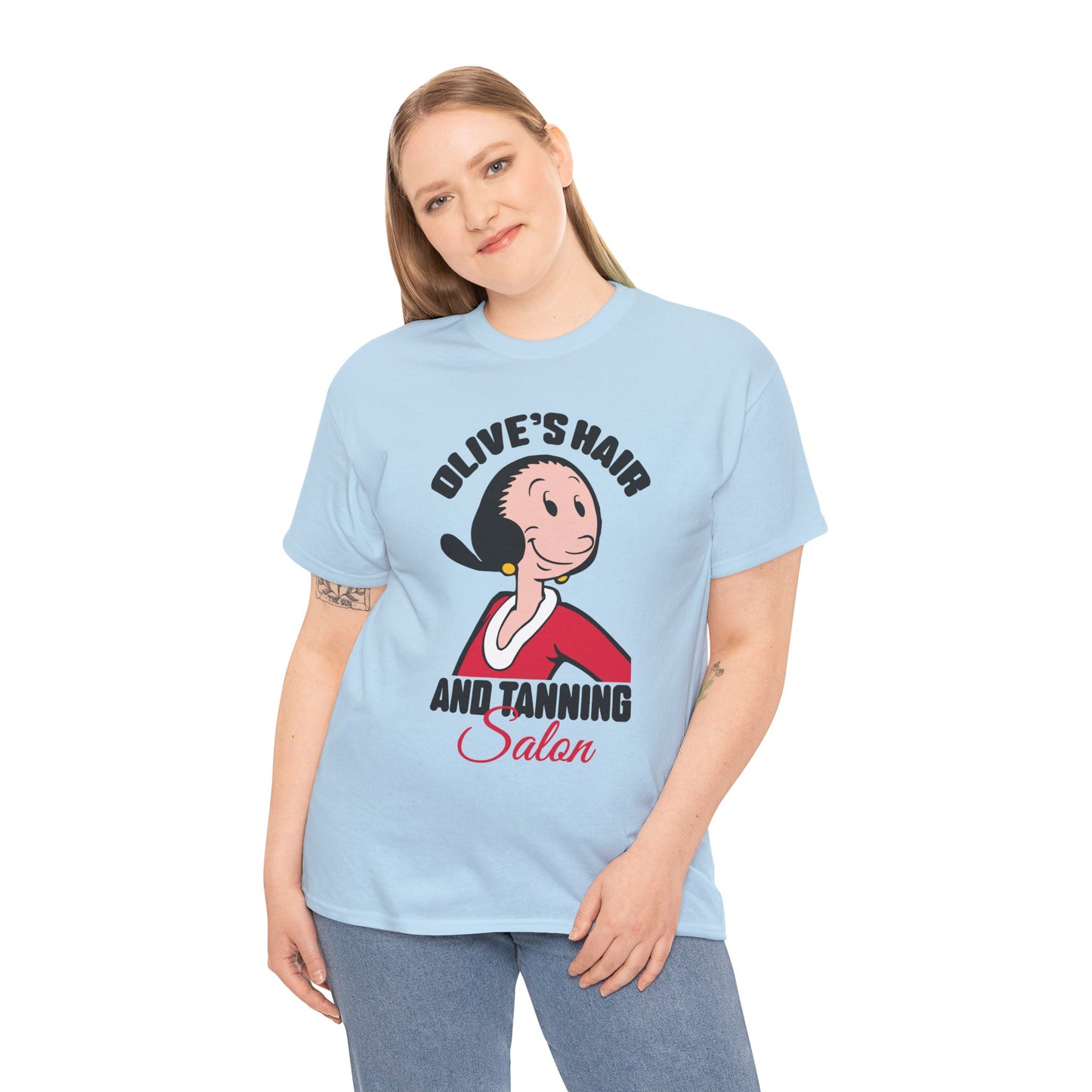 Olive's Hair and Tanning Salon Shirt - Funny Retro Parody Graphic Tee