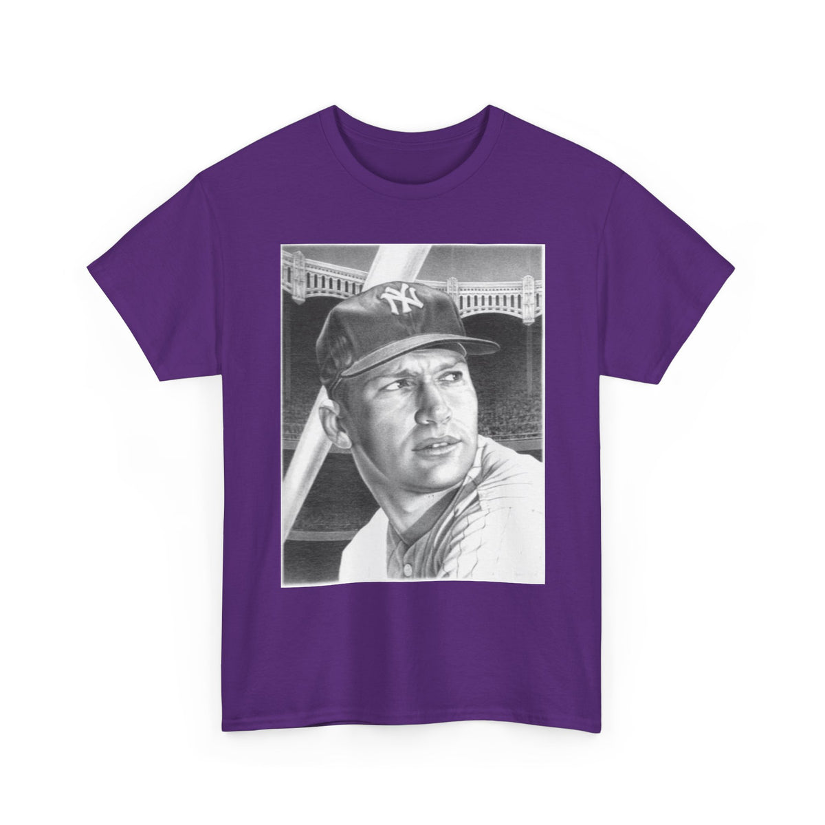 Vintage Baseball Portrait T-Shirt – Classic Retro Player Tee