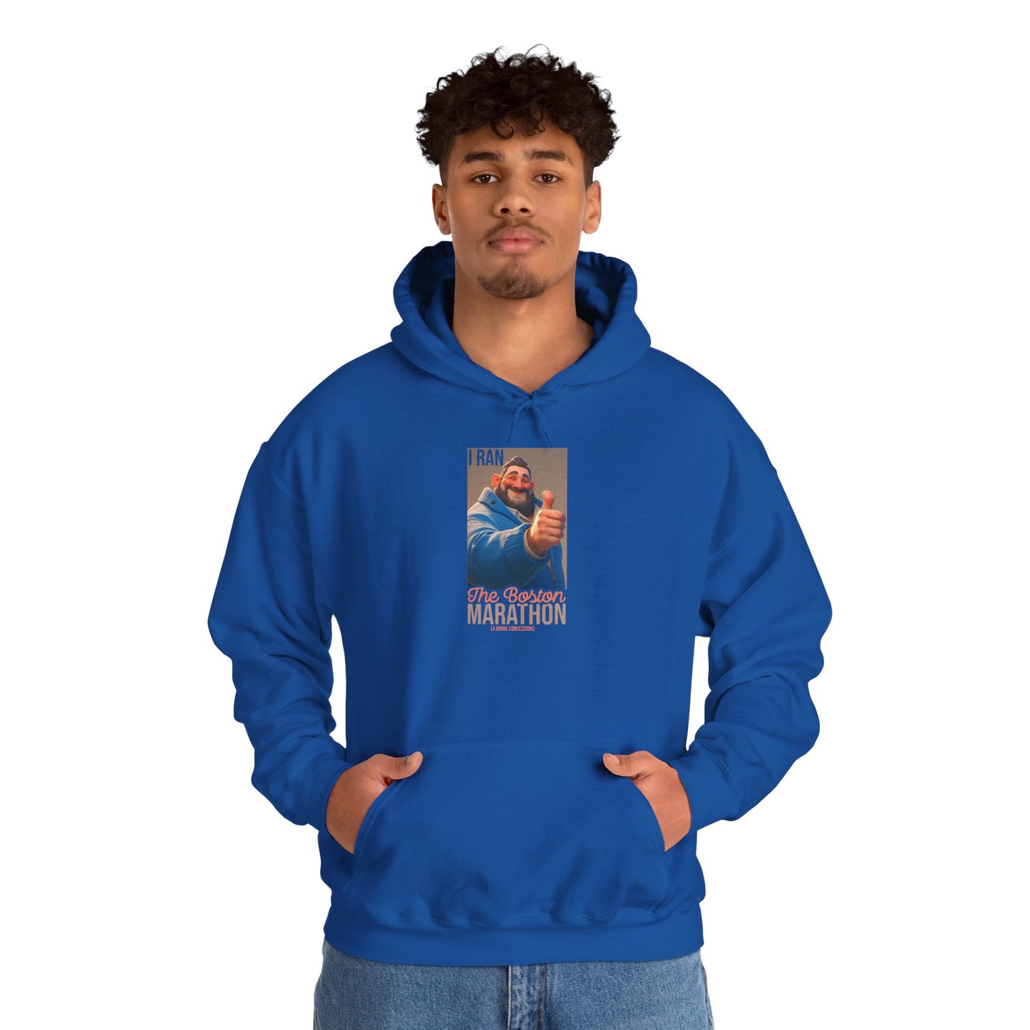 I Ran The Boston Marathon Drink Concession Hoodie — Funny Marathon Humor Pullover