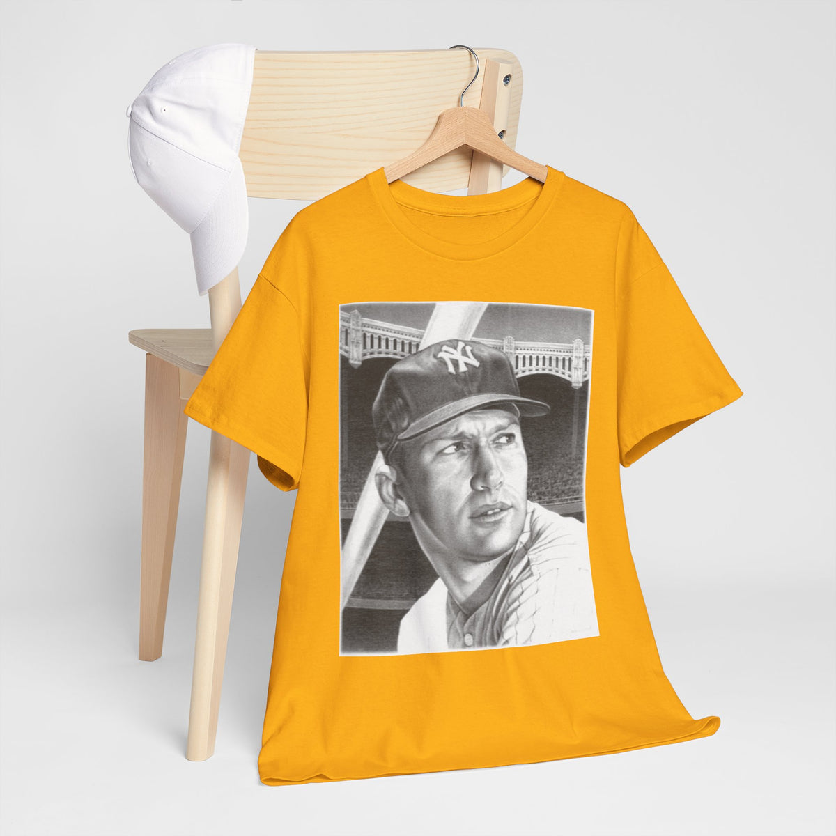 Vintage Baseball Portrait T-Shirt – Classic Retro Player Tee
