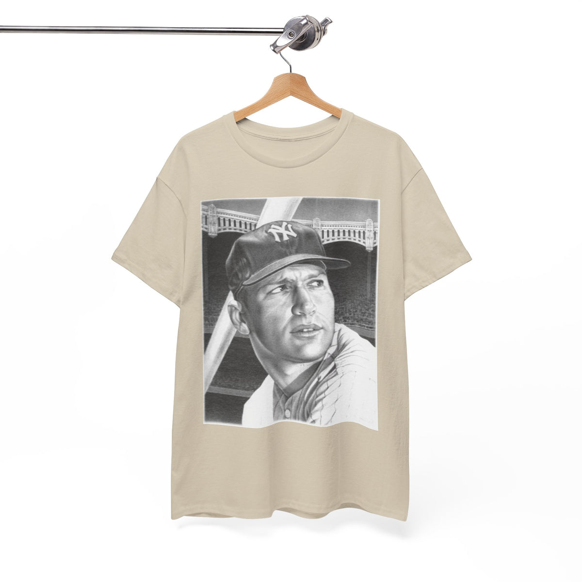 Vintage Baseball Portrait T-Shirt – Classic Retro Player Tee