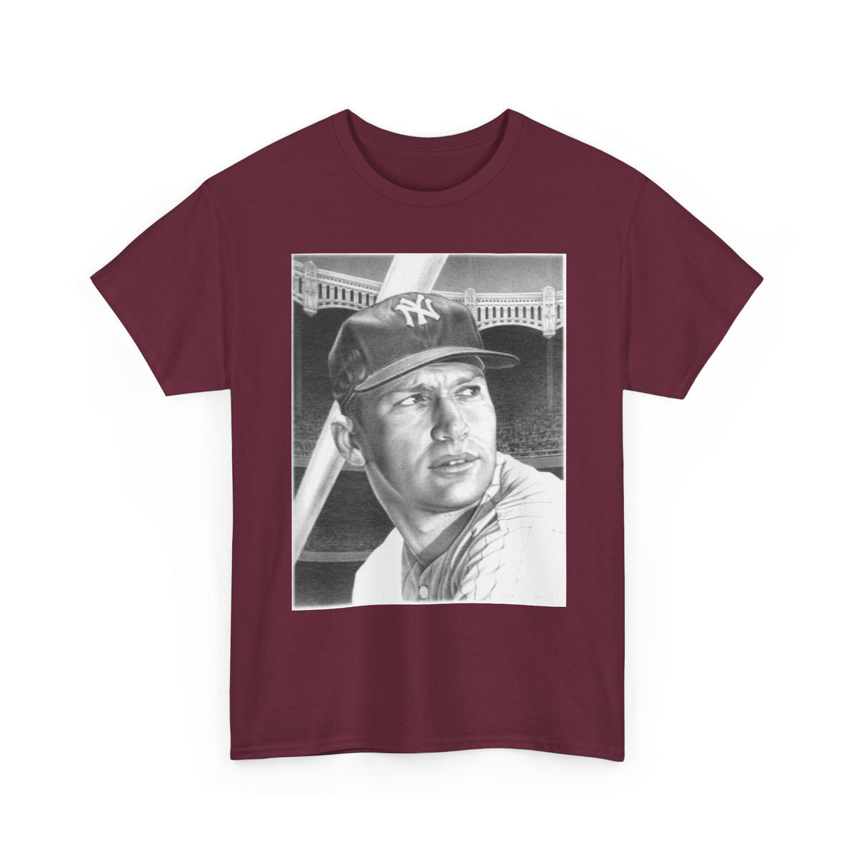 Vintage Baseball Portrait T-Shirt – Classic Retro Player Tee
