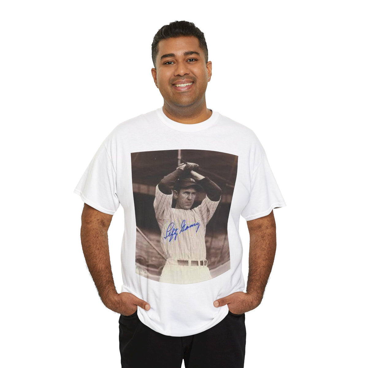 Vintage Babe Ruth Signed Photo T-Shirt — Retro Baseball Autograph Graphic Tee