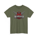 Red Revolver Graphic Tee — Retro Western Guns Logo T-Shirt
