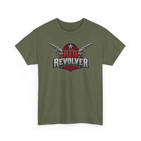 Red Revolver Graphic Tee — Retro Western Guns Logo T-Shirt